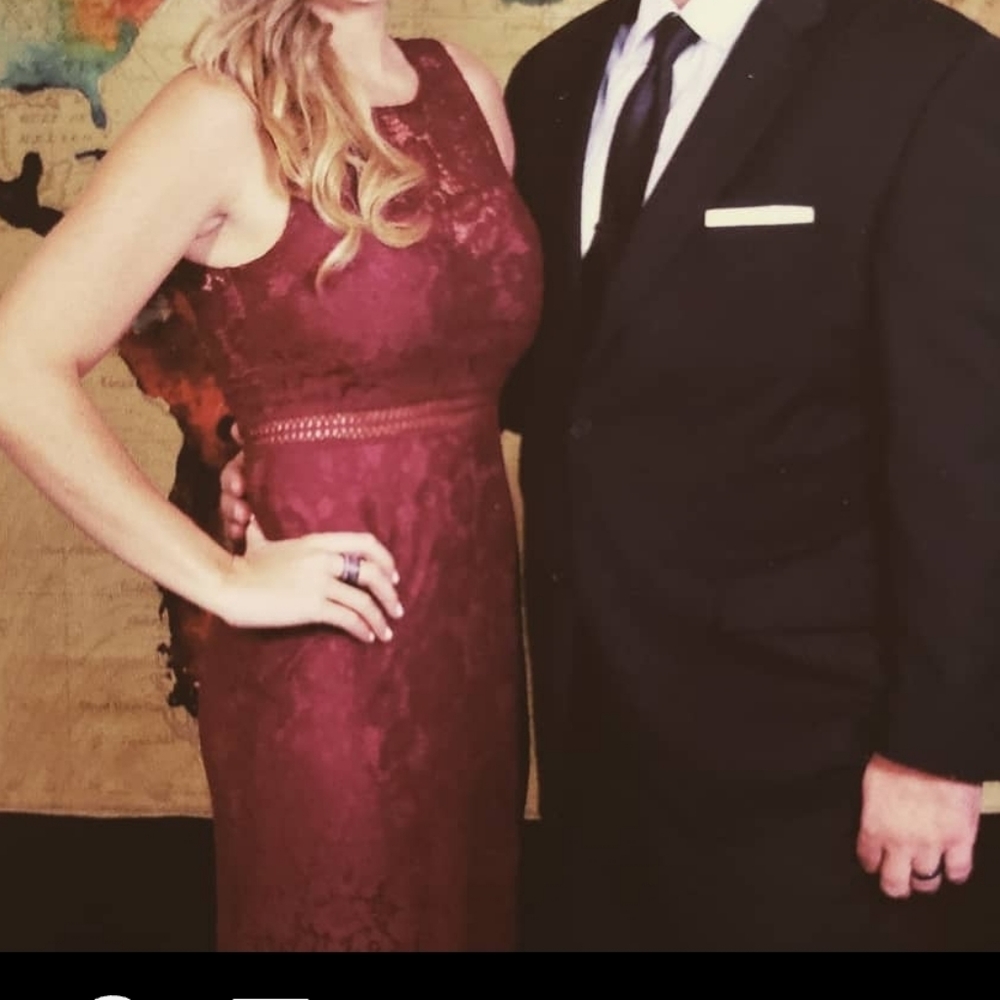 Music of the Heart Burgundy Lace Maxi Dress - Picture 4 of 4